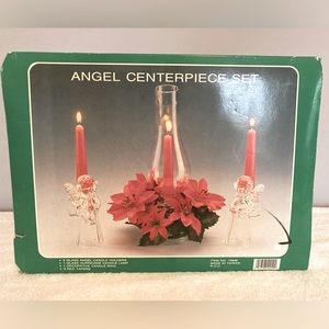 Holiday Angel Glass Centerpiece Set